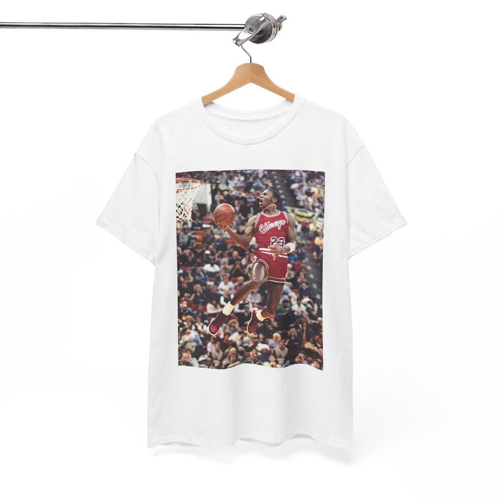 Michael Jordan Tshirt Dunk Contest Bulls Retro Unisex Heavy Tee